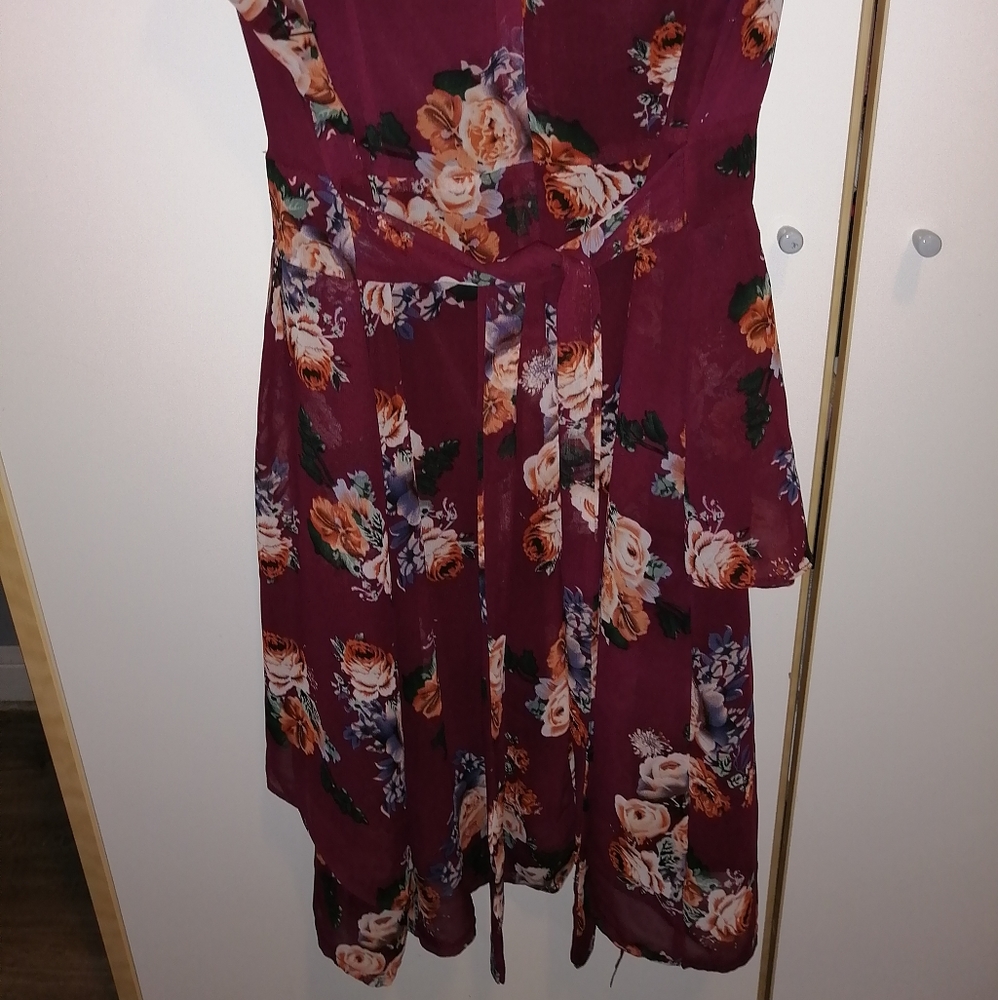 Red floral dress S/M - Picture 6 of 11